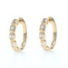 Yellow Gold Diamond Hoop Earrings - 14k Emerald 1.09ctw Pierced