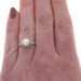 White Gold Cultured Pearl Diamond Ring - 14k Round .24ctw