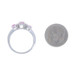White Gold Pink Sapphire Diamond Ring - 14k Oval & Round 1.19ctw Three-Stone