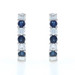 White Gold Sapphire Diamond Hoop Earrings - 14k Round 1.36ctw Pierced