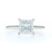 White Gold Diamond Solitaire Engagement Ring - 14k Princess 2.01ct GIA