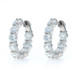 White Gold Diamond Inside-Out Hoop Earrings -14k Round Brilliant 6.29ctw Pierced