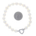 White Gold Pearl Heart Knotted Strand Bracelet 6 3/4" - 14k Love