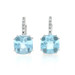 White Gold Blue Topaz Diamond Drop Earrings 18k Buff Top Cushion 5.08ctw Pierced