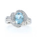 Platinum Aquamarine Diamond Ring - 950 Oval 1.49ctw Bypass