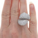White Gold Diamond Cluster Cocktail Bypass Ring - 18k Rd 4.00ctw Pave SZ 8 3/4