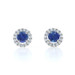 White Gold Sapphire Diamond Halo Stud Earrings - 14k Round 2.42ctw Pierced