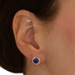 White Gold Sapphire Diamond Halo Stud Earrings - 14k Round 2.42ctw Pierced