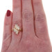 Yellow Gold Diamond Cluster Bypass Ring - 14k Round Brilliant .50ctw Leaves
