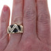 Yellow Gold Onyx Diamond Band - 14k .40ctw Zig-Zag Ring SZ 6 3/4