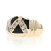 Yellow Gold Onyx Diamond Band - 14k .40ctw Zig-Zag Ring SZ 6 3/4