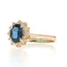 Yellow Gold Sapphire Diamond Halo Ring - 14k Oval 1.28ctw