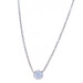 White Gold Diamond Solitaire Pendant Necklace - 14k Round .47ct GIA Adjustable