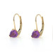 Yellow Gold Amethyst Drop Earrings - 14k Trillion Pierced