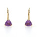 Yellow Gold Amethyst Drop Earrings - 14k Trillion Pierced