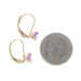 Yellow Gold Amethyst Drop Earrings - 14k Trillion Pierced
