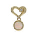 Yellow Gold Australian Opal Diamond Heart Pendant 18k Round Cabochon .31ctw Love
