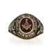 Yellow Gold Blue Lodge Masonic Men's Ring - 10k Lab-Created Ruby Mason