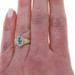 Yellow Gold Blue Topaz Halo Ring - 14k Marquise .85ctw
