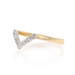 Yellow Gold Diamond Wishbone Ring - 14k Round Brilliant .17ctw Enhancer Guard