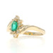 Yellow Gold Lab-Created Emerald Diamond Bypass Ring - 14k Marquise .42ctw