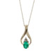 Yellow Gold Lab-Created Emerald Diamond Necklace 18 1/2" - 10k Oval .89ctw