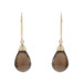 Yellow Gold Smoky Quartz Dangle Earrings - 14k Briolette Pierced