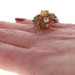 Rose Gold Citrine Amethyst Aquamarine Vintage Cluster Cocktail Ring 18k 6.90ctw