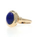 Yellow Gold Lapis Lazuli Solitaire Ring - 14k Cabochon