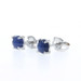 White Gold Lab-Created Star Sapphire Stud Earrings 14k Rd Cab 1.30ctw Pierced