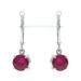 White Gold Ruby Dangle Earrings - 10k Round Pierced
