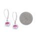 White Gold Ruby Dangle Earrings - 10k Round Pierced