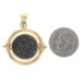 Yellow Gold Bronze Prutah Judaea Jewish Revolt Coin Spinner Pendant 18k Currency