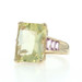 Yellow Gold Lemon Quartz Lab-Created Pink Sapphire Ring - 10k Rect 10.45ctw