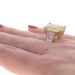 Yellow Gold Lemon Quartz Lab-Created Pink Sapphire Ring - 10k Rect 10.45ctw