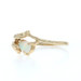 Yellow Gold Opal Solitaire Ring - 14k Pear Cabochon .22ct Leaves