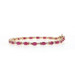 Yellow Gold Ruby Diamond Link Bracelet 7" - 14k Oval 9.52ctw