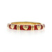 Hidalgo Red Enamel Heart Band - Yellow Gold 18k Love SZ 6 1/2 Eternity Ring
