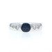 White Gold Sapphire Diamond Ring - 14k Oval 1.04ctw Engagement