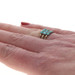 Rose Gold Turquoise Victorian Cluster Cocktail Ring 12k Cabochon Antique 5 3/4