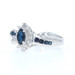 White Gold Sapphire Diamond Ring - 10k Marquise & Round .78ctw Ribbon