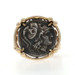 Yellow Gold Ancient Coin Reproduction Statement Ring - 10k Currency