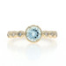 Yellow Gold Aquamarine Diamond Ring - 14k Round .82ctw