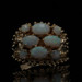 Yellow Gold Australian Opal Cluster Cocktail Ring - 14k Cabochon 1.68ctw