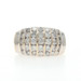 Yellow Gold Diamond Cluster Cocktail Dome Band - 14k Rd 2.00ctw Stripe Ring