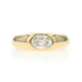 Yellow Gold Diamond Solitaire Band - 18k Oval .90ct Engagement Ring