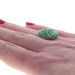 Yellow Gold Jadeite Vintage Cocktail Solitaire Ring - 14k Carved Flowers