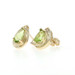 Yellow Gold Peridot Diamond Stud Earrings - 10k Pear 1.58ctw