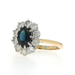 Yellow Gold Sapphire Diamond Vintage Halo Ring - 18k Oval 2.30ctw