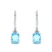 White Gold Blue Topaz Diamond Dangle Earrings -14k Check Cushion 6.83ctw Pierced